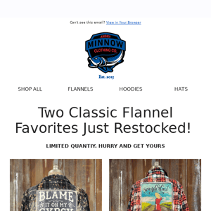 Two Classic Flannel Favorites Just Restocked!