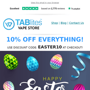 10% OFF at Tablites.com - Happy Easter! 🐣