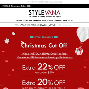 Extra 22% OFF on instock items! Order NOW to get them by Xmas!🎄