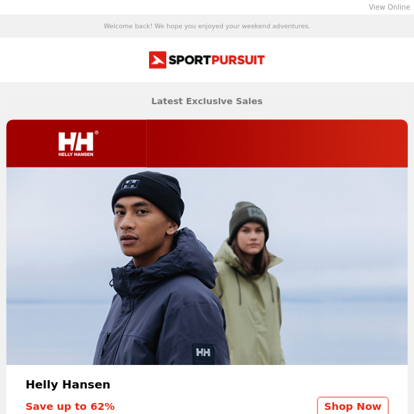 Up to 75% Off: Helly Hansen | GOREWEAR Clothing | Hannah Clothing |  Kronstadt | Speedo - Sport Pursuit