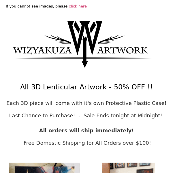 LAST CHANCE - 50% OFF ALL 3D ARTWORK! || Wizyakuza.com