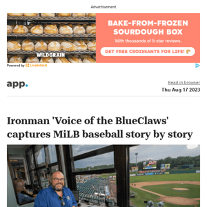 News alert: Ironman 'Voice of the Blue Claws' captures minor league baseball, one story at a time