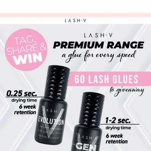 ⚡️60 new lash glues to WIN! 🤩 Here's how to enter!