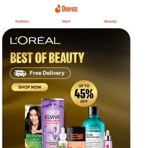 Up to 𝟰𝟱% OFF + FREE Shipping on L'Oreal🤩