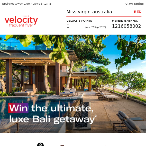 Virgin Australia, want to WIN a holiday to Bali?