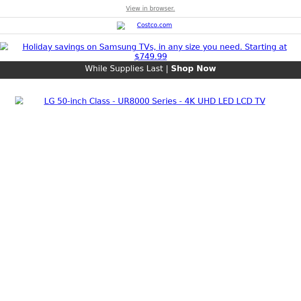 Big Screen, Bigger Savings. Shop Highly-Defined Deals Online at Costco.com!