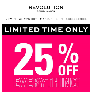 Revolution Beauty 25% OFF starts now! 🎉