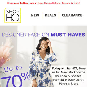 UP TO 70% OFF Designer Fashion Must-Haves Today