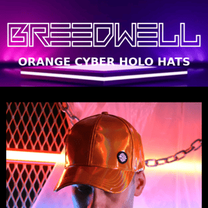 Cyber Holo Hats in Orange