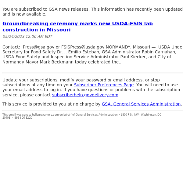 Groundbreaking ceremony marks new USDA-FSIS lab construction in Missouri