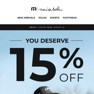 Travis Mathew, You Deserve 15% Off!