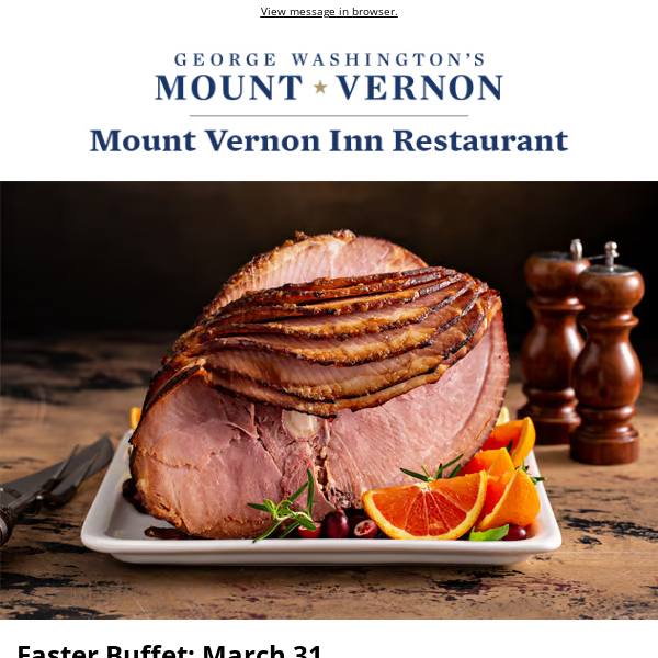 Easter Buffet at the Mount Vernon Inn Restaurant