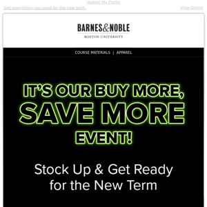 Stock Up | The Buy More, Save More Event