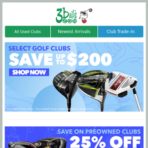 Shop Now & Save on PreOwned & Prior Season Clubs