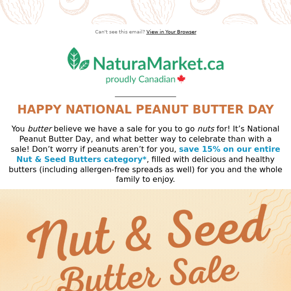 National PB Day: 15% OFF All Nut, Seed & Granola Butters