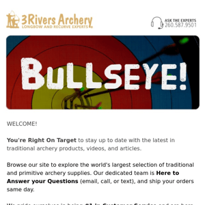 Thank you for Joining 3Rivers Archery Emails!