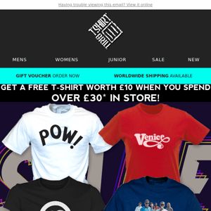 T-Shirts Under £10 - Last Chance!