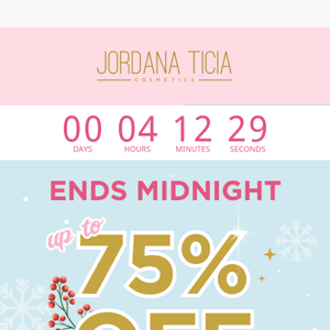 Only a few hours left to save up to 75%! 💰💕