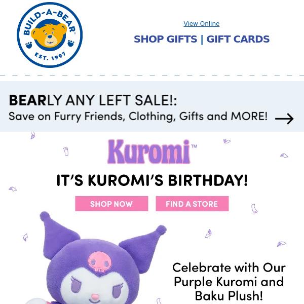 Purple Kuromi™ Gift  Shop Sanrio Collection at Build-A-Bear®