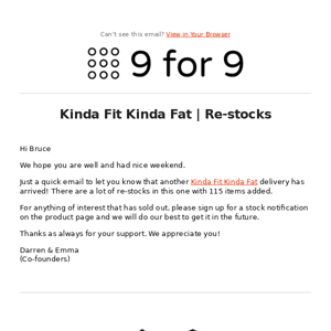 Kinda Fit Kinda Fat | Re-stocks