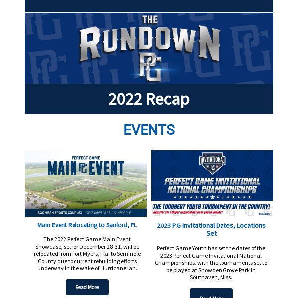 The Rundown  2022 Recap - Perfect Game Apparel