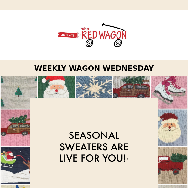 Seasonal Holiday Sweater Launch starts NOW!