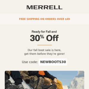 Just a few hours left to get 30% off fall boots!