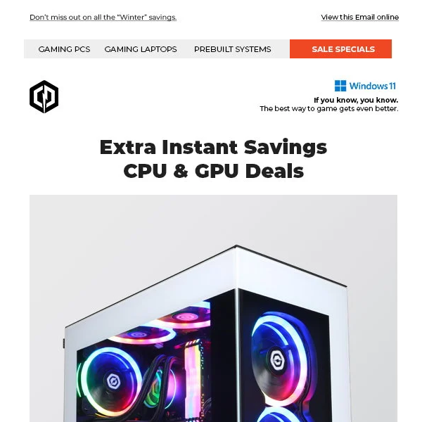 ✔ Gaming Desktop Deals - Extra Instant Savings on CPUs & GPUs