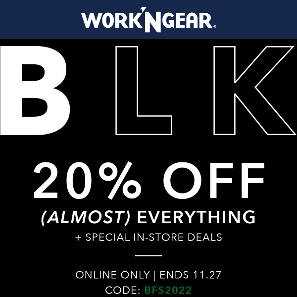 20% Off Black Friday Sale