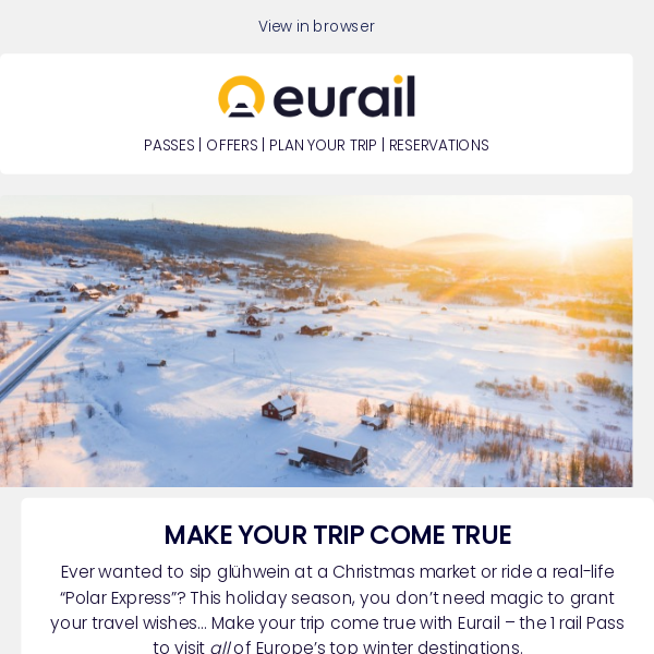 Visit Europe’s top winter destinations with Eurail ❄️