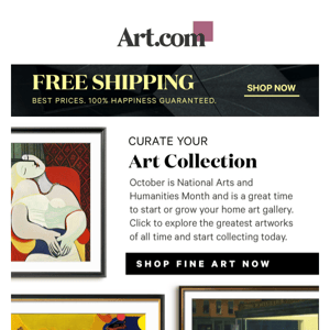 Curate a fine art home gallery for National Art Month.