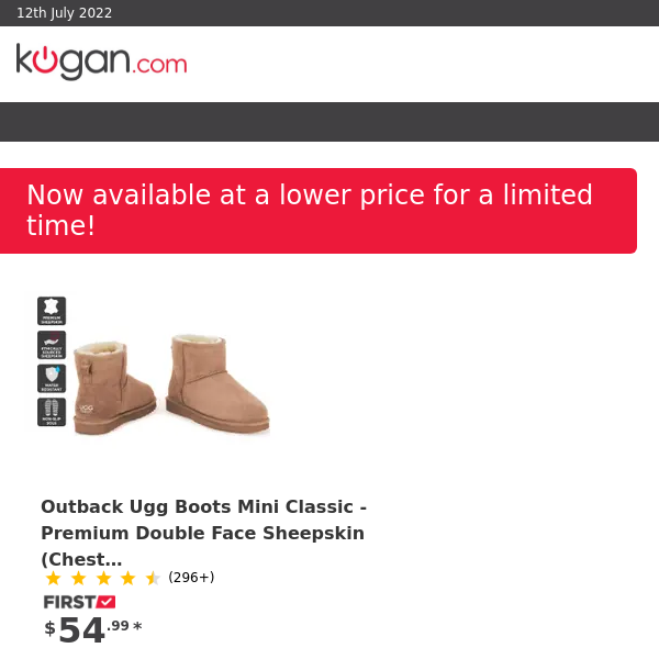 PRICE DROP: Outback Ugg Boots Mini Classic - Premium Double Face Sheepskin (Chestnut, Size 9M / 10W US)