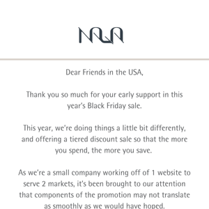 A note to our US customers