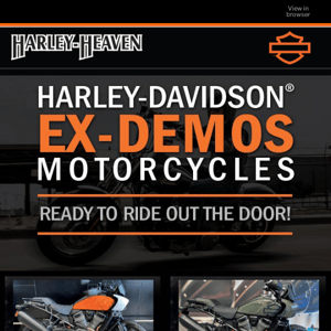 Let's Ride! Ex-Demos are Now Available.