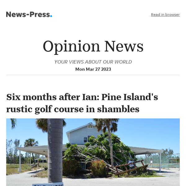 Opinion News: Six months after Ian: Pine Island's rustic golf course in shambles