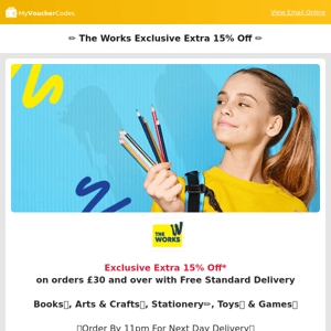 The Works - Exclusive Extra 15% Off 🎁