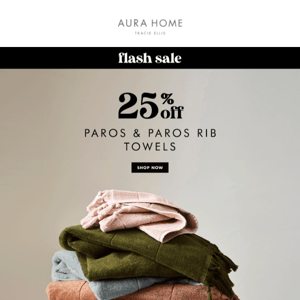 ⚡⚡ FLASH SALE ⚡⚡ 25% off PAROS Towels, 4 days only! ⚡⚡