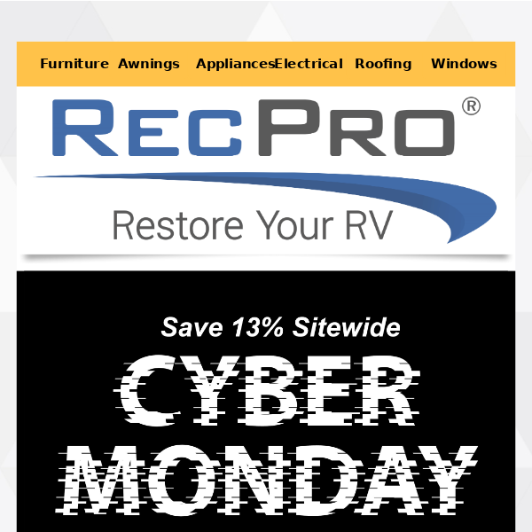 LAST DAY TO SAVE BIG WITH CYBER MONDAY SITEWIDE SALES!