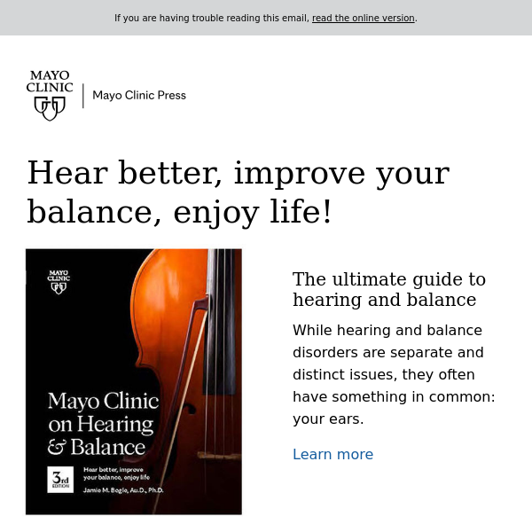 Must-read – Mayo Clinic on Hearing and Balance