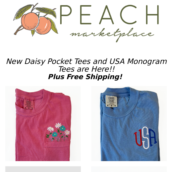 New Daisy Pocket and USA Memorial Day Tees!