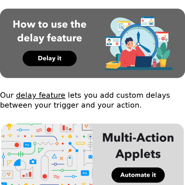 Make your Applets even better 🎉 Use Delay & Multi-Action features