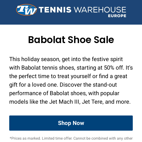 Starting at 50% Off - Babolat Shoe Sale!