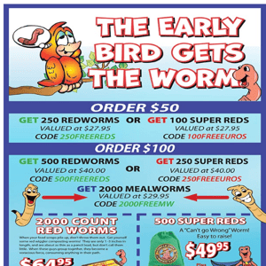 Last Day: Early Spring Bird Gets the Worms Sale! Ends Midnight.