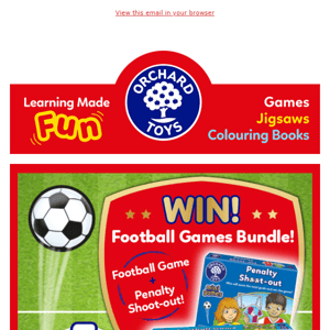 🚨Your chance to WIN an Orchard Toys Football Games Bundle!🚨