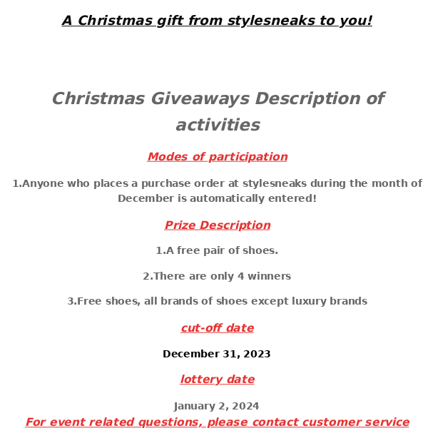 Free shoes for Christmas from stylesneaks are here!