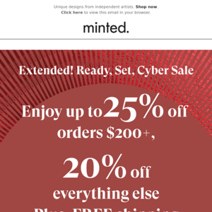 Cyber Monday: Don’t miss 25% off orders $200+ and FREE shipping!