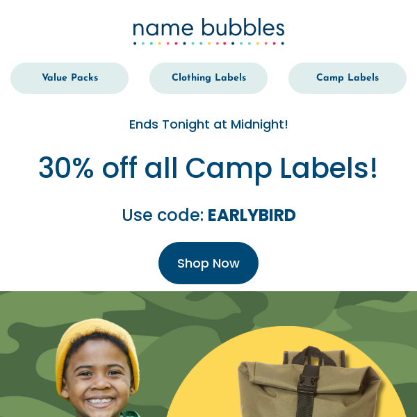 Last day to save BIG on Camp Labels! ⛺️