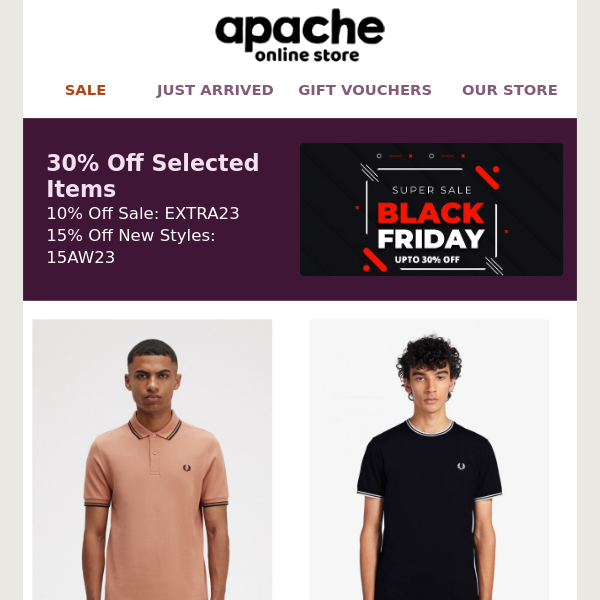  30% Off Selected Items For Black Friday