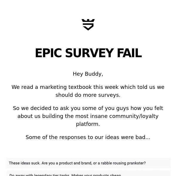 Whoops, Epic Survey Fail 🤣