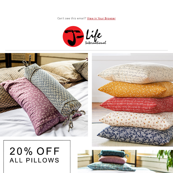 20% Off All Pillows! 💥